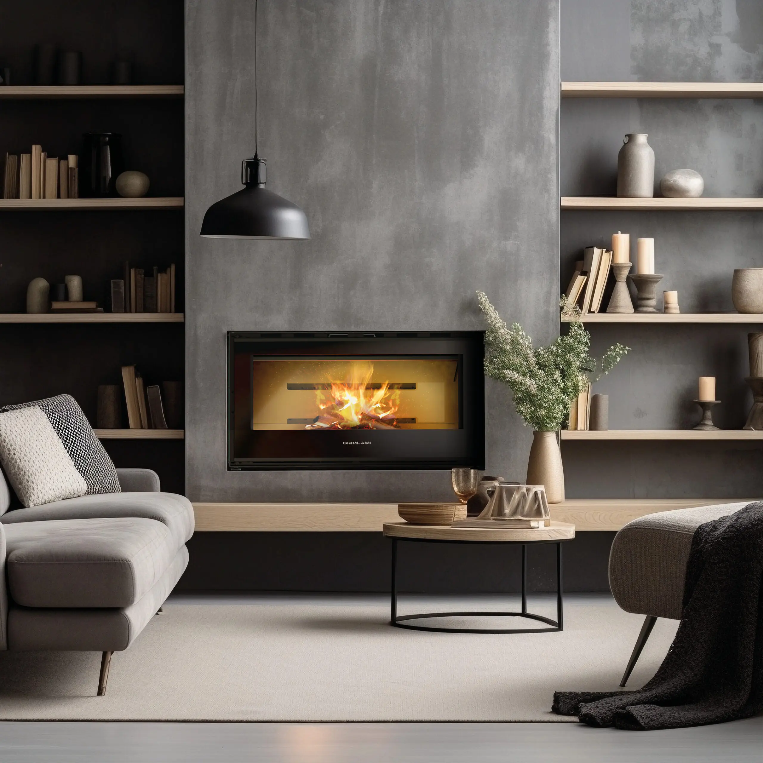 AMBIENTAZIONE INSERTO LEGNA VENTILATO 5 STELLE PER RISCALDAMENTO AD ARIA CALDA VENTILATA VISION